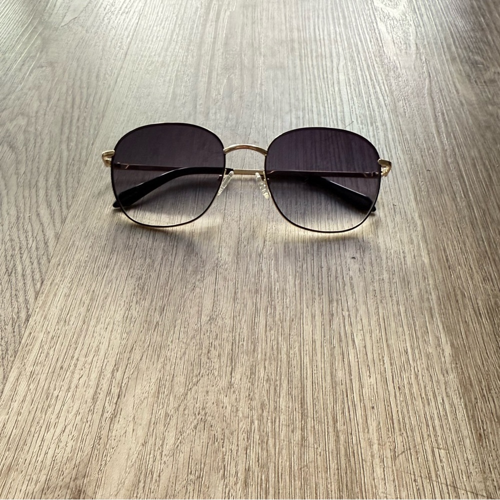 quay australia jezabell gold black smoke oversized round metal sunglasses NEW